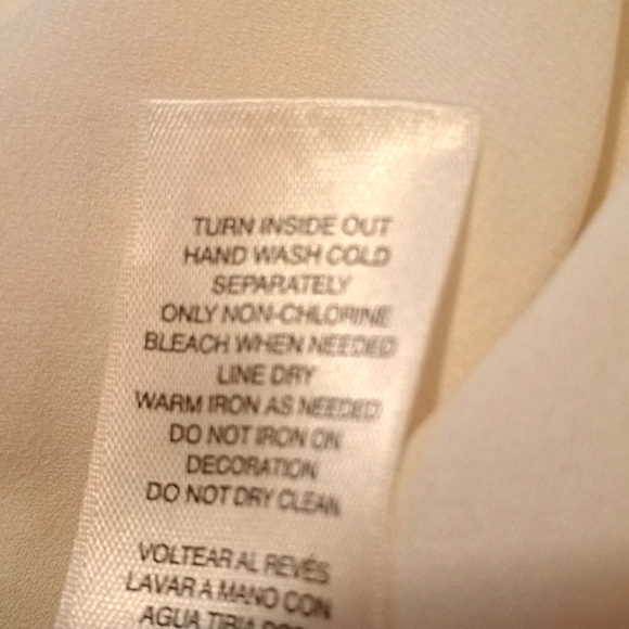 Chico's ButtonUp Blouse, Jeweled Butterflies Collar, Long Sleeve,Cuffs, Ivory, L - Picture 12 of 13